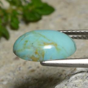 2.15克拉天然绿松石，椭圆形切割，12.1×8.7毫米，不透明