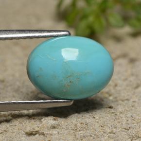 2.15克拉天然绿松石，椭圆形切割，10.8×8毫米，不透明