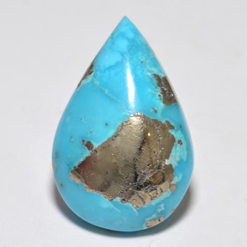 12.80克拉天然绿松石绿松石，梨形，20.3×13.6毫米，不透明