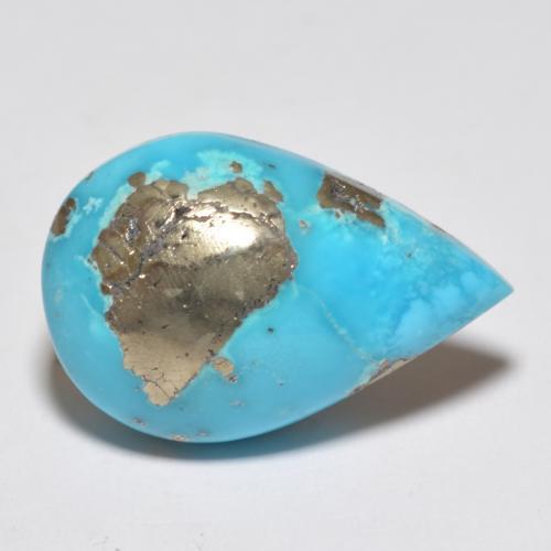 12.80克拉天然绿松石绿松石，梨形，20.3×13.6毫米，不透明