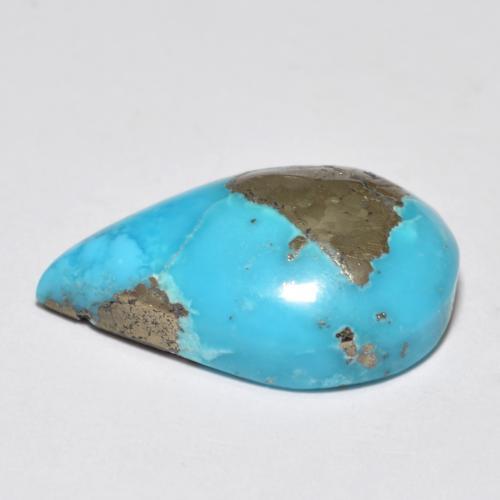 12.80克拉天然绿松石绿松石，梨形，20.3×13.6毫米，不透明