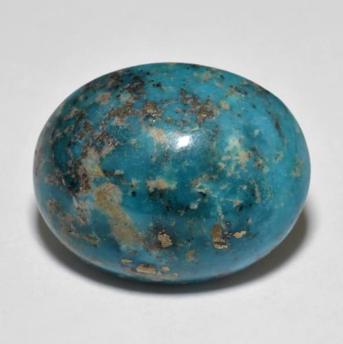 22.71克拉天然绿松石绿松石，椭圆形切割，19.8×15.7毫米，不透明