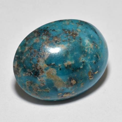 22.71克拉天然绿松石绿松石，椭圆形切割，19.8×15.7毫米，不透明