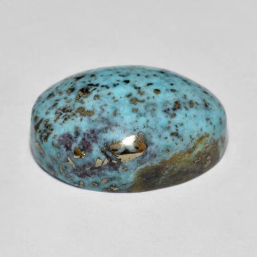 15.80克拉天然绿松石绿松石，椭圆形切割，19.4×13.9毫米，不透明