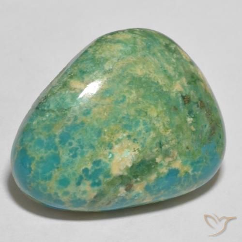 14.63ct 天然 中浅蓝绿色 绿松石, 胖三角形, 不透明
