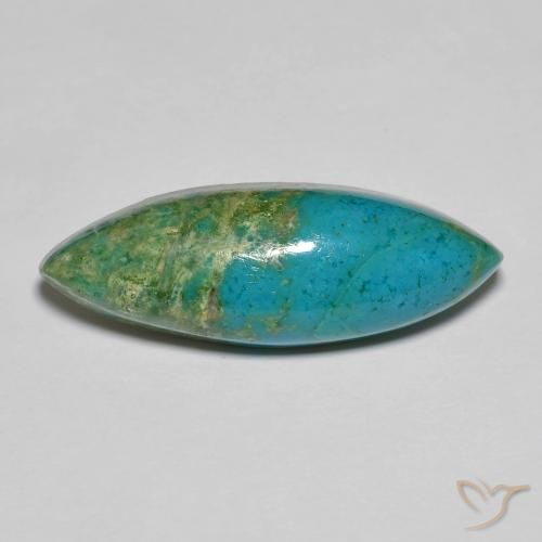 6.89克拉天然绿松石，榄尖形，不透明