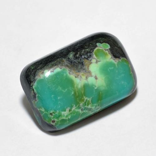 5.93克拉天然多色绿松石，垫形剪裁，15×9.9毫米，不透明