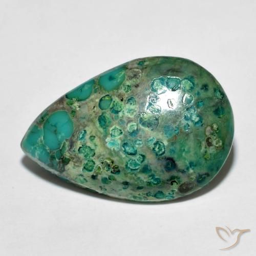 6.76克拉天然绿松石绿松石，梨形，21.1×14.1毫米，不透明