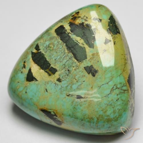 18.87克拉天然绿色绿松石，三角形，21.1×20.1毫米，不透明