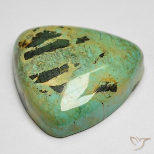 18.87克拉天然绿色绿松石，三角形，21.1×20.1毫米，不透明