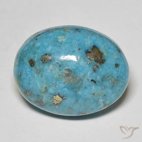 19.84ct 天然 深绿蓝 绿松石, 椭圆形, 不透明