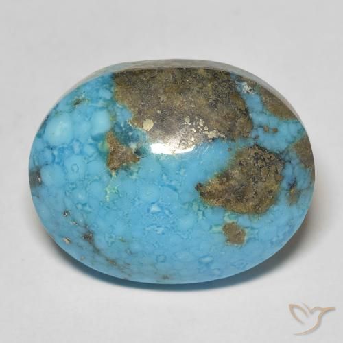 21.38ct 天然 绿蓝色 绿松石, 椭圆形, 不透明