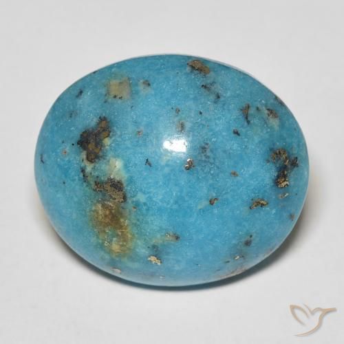 19.71ct 天然 青色 绿松石, 椭圆形, 不透明