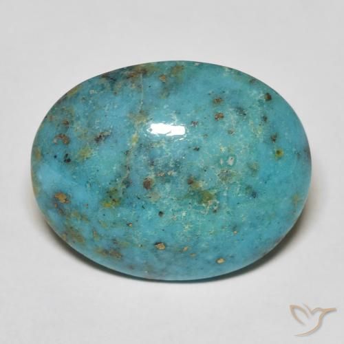 20.24ct 天然 蓝绿色 绿松石, 椭圆形, 不透明