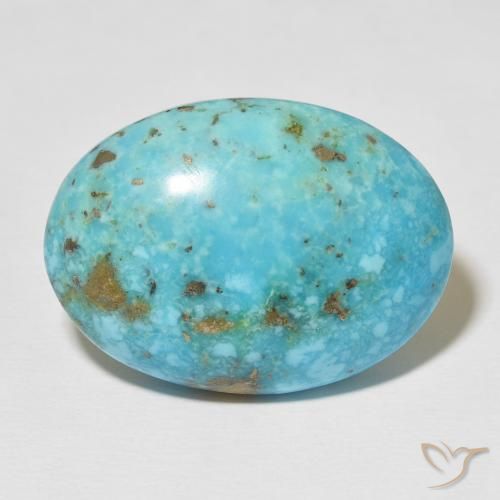 37.69ct 天然 中绿蓝 绿松石, 椭圆形, 不透明