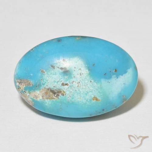 22.46ct 天然 绿蓝色 绿松石, 椭圆形, 不透明