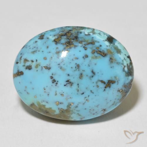 25.73ct 天然 浅蓝绿色 绿松石, 椭圆形, 不透明