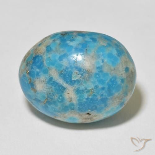 24.07ct 天然 亮绿蓝 绿松石, 椭圆形, 不透明