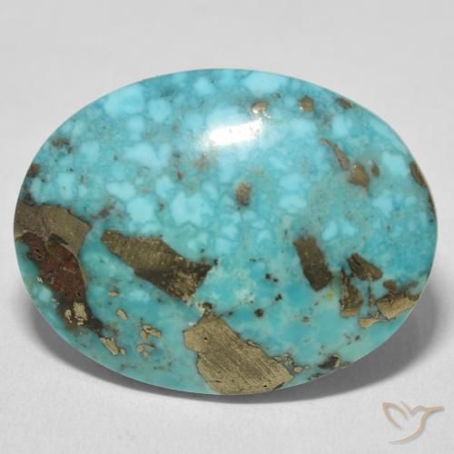 28.41ct 天然 中绿蓝 绿松石, 椭圆形, 不透明