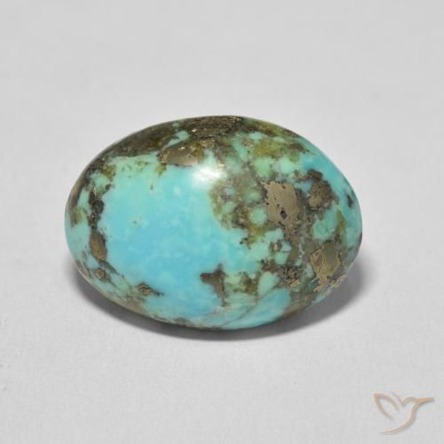 20.88ct 天然 绿蓝色 绿松石, 椭圆形, 不透明
