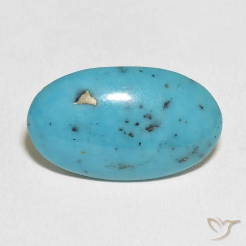 15.16ct 天然 中青色 绿松石, 椭圆形, 不透明