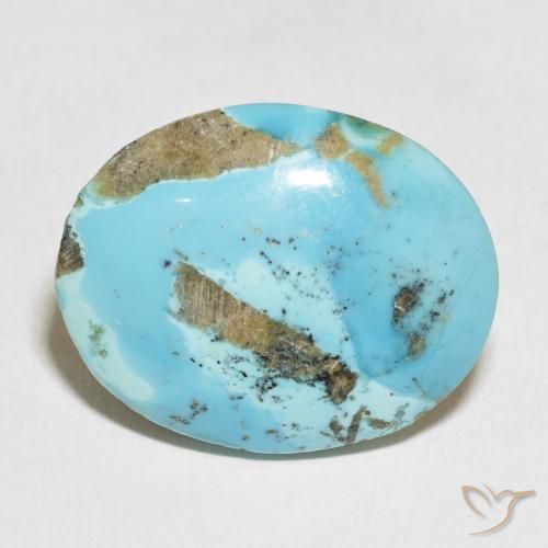 45.84ct 天然 亮蓝绿色 绿松石, 椭圆形, 不透明