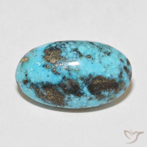 26.38ct 天然 蓝绿色 绿松石, 椭圆形, 不透明