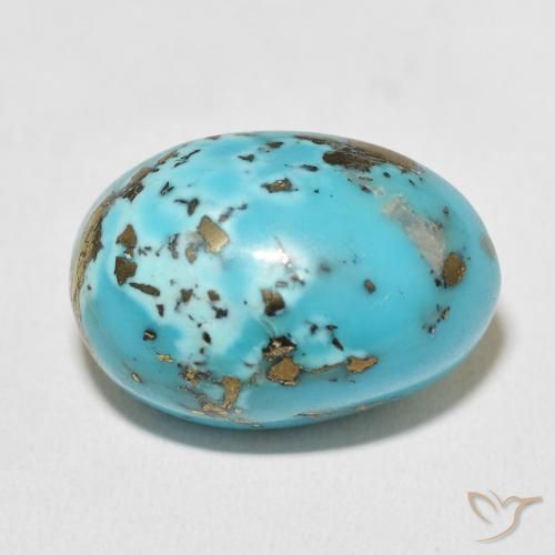 28.58ct 天然 绿蓝色 绿松石, 椭圆形, 不透明