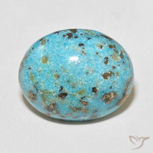 26.96ct 天然 蓝绿色 绿松石, 椭圆形, 不透明