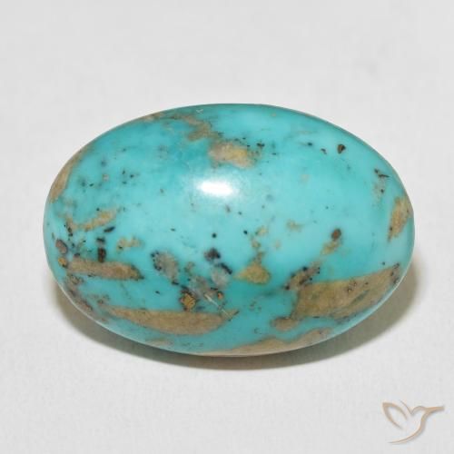 33.66ct 天然 中蓝绿色 绿松石, 椭圆形, 不透明