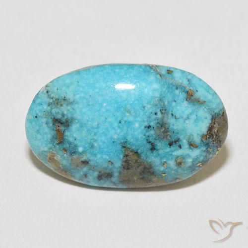 22.49ct 天然 中绿蓝 绿松石, 椭圆形, 不透明