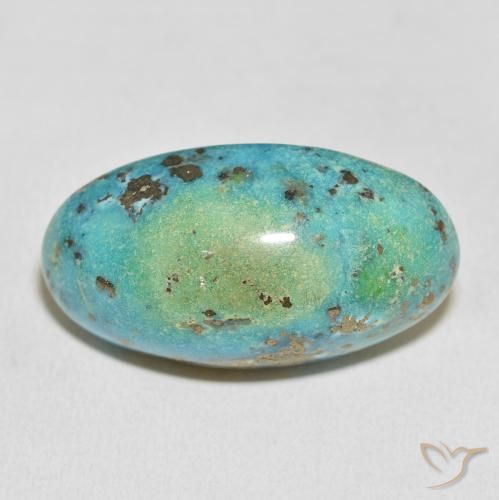 60.47ct 天然 中蓝绿色 绿松石, 椭圆形, 不透明