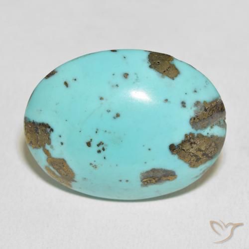 37.13ct 天然 光蓝绿色 绿松石, 椭圆形, 不透明