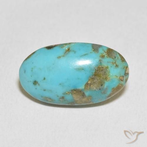 13.63ct 天然 中绿蓝 绿松石, 椭圆形, 不透明