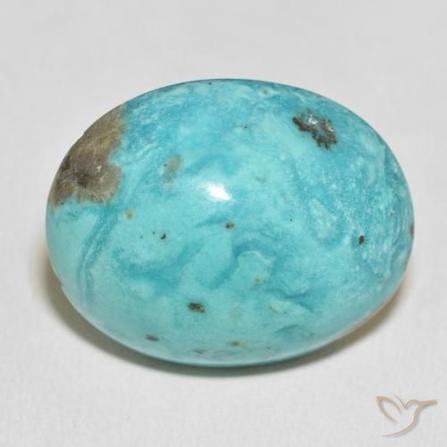 54.14ct 天然 中蓝绿色 绿松石, 椭圆形, 不透明
