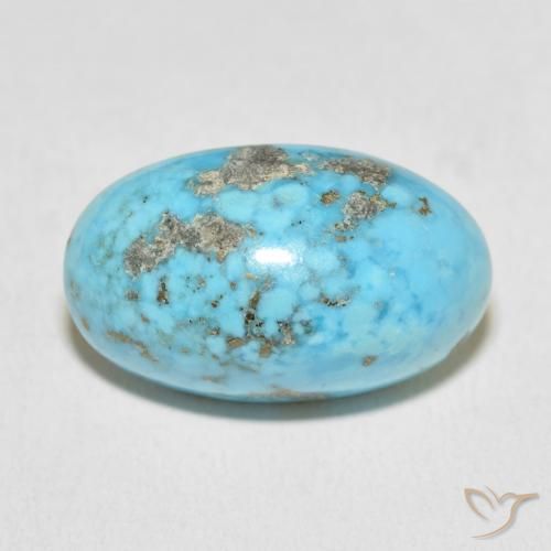 21.31ct 天然 绿蓝色 绿松石, 椭圆形, 不透明