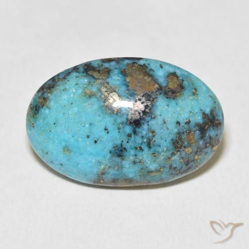 26.98ct 天然 中绿蓝 绿松石, 椭圆形, 不透明