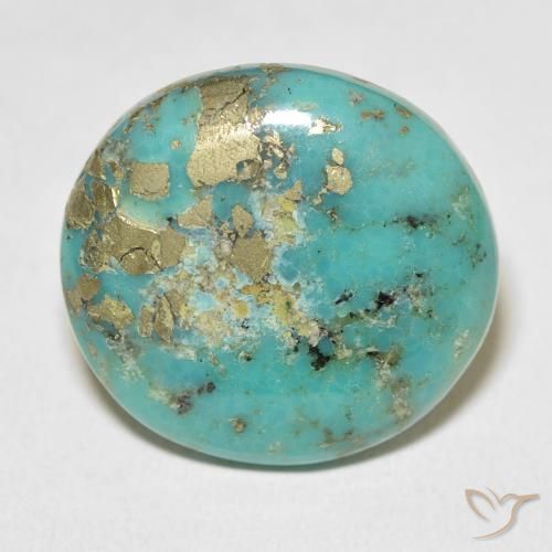 23.46ct 天然 绿蓝色 绿松石, 椭圆形, 不透明