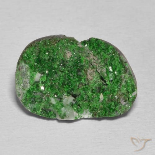 11.04ct 天然 松绿 钙铬榴石石榴石晶簇, 花式切割, 不透明