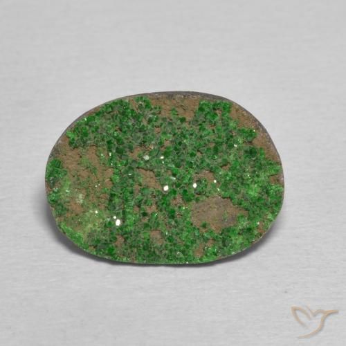 8.32ct 天然 深绿色 钙铬榴石石榴石晶簇, 花式切割, 不透明