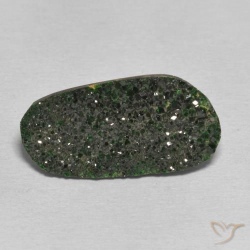 13.62ct 天然 棕绿色 钙铬榴石石榴石晶簇, 花式切割, 不透明