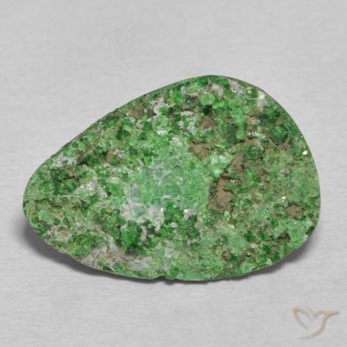 10.92ct 天然 深绿色 钙铬榴石石榴石晶簇, 花式切割, 不透明