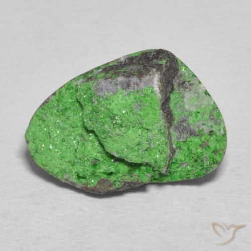 12.40ct 天然 青柠绿 钙铬榴石石榴石晶簇, 花式切割, 不透明