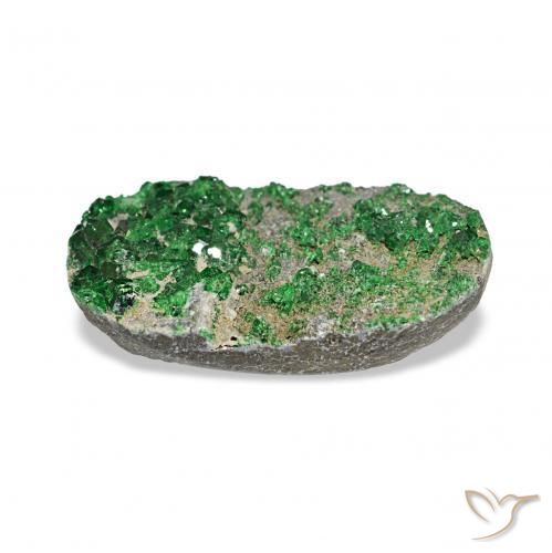 7.91克拉天然钙铬榴石石榴石晶簇，椭圆形，不透明