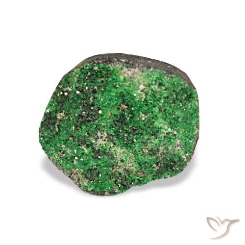 5.86ct 暗绿色 钙铬榴石石榴石晶簇, 花式切割, 不透明