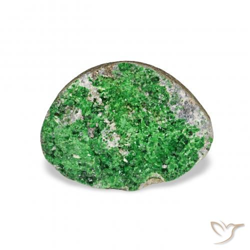 3.67ct 暗绿色 钙铬榴石石榴石晶簇, 花式切割, 不透明