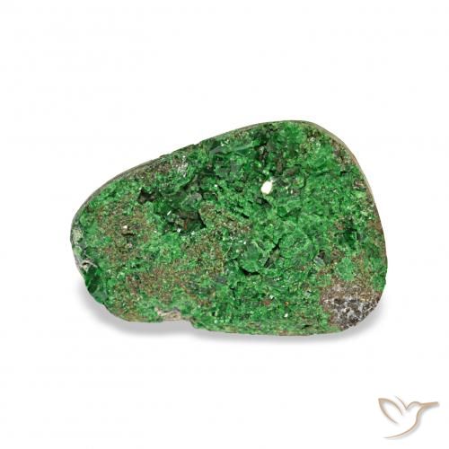 4.97ct Deep Earthy Green 钙铬榴石石榴石晶簇, 花式切割, 不透明
