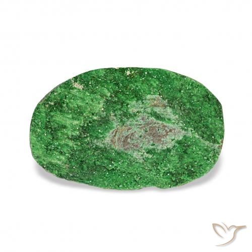5.69ct Deep Earthy Green 钙铬榴石石榴石晶簇, 椭圆形, 不透明