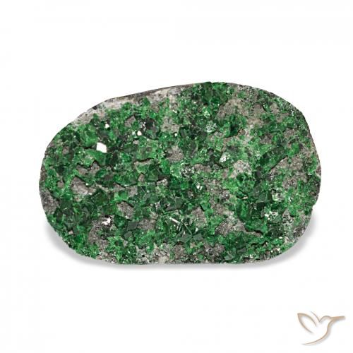 15.06ct 绿色 钙铬榴石石榴石晶簇, 椭圆形, 不透明