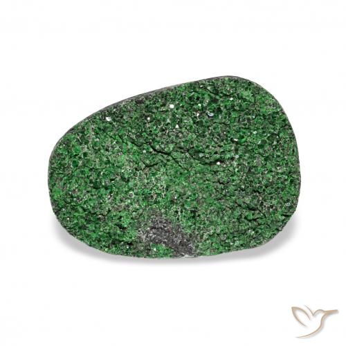 5.96ct 绿色 钙铬榴石石榴石晶簇, 花式切割, 不透明